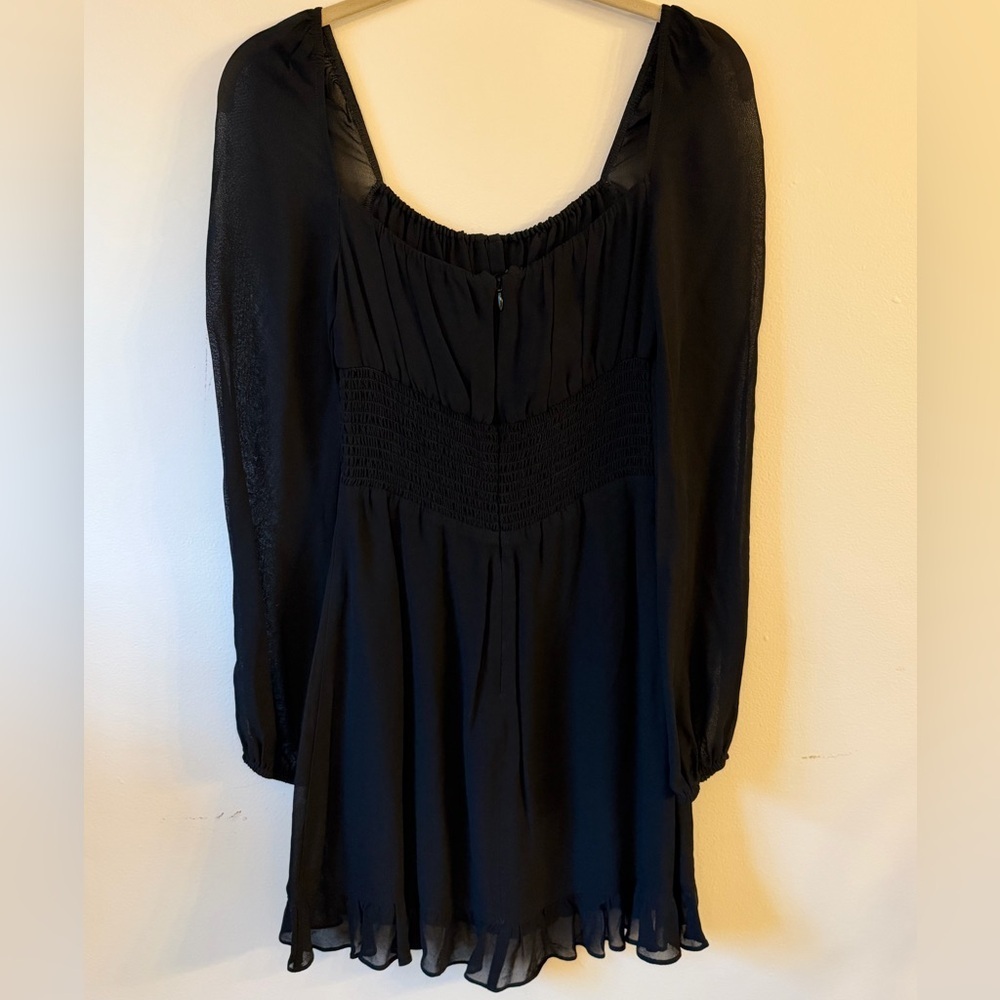 Reformation Rue Black Long Sleeve Dress Size 6 - Picture 4 of 8